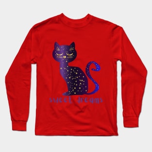 Night cat sweet dreams Long Sleeve T-Shirt